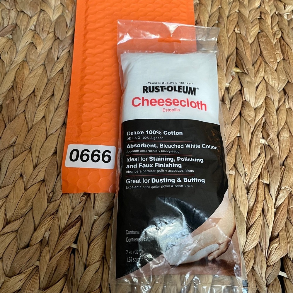 ✅ Rust-Oleum Cheesecloth 100% Cotton Bleached White 2 Sq Yds Staining #️⃣0666